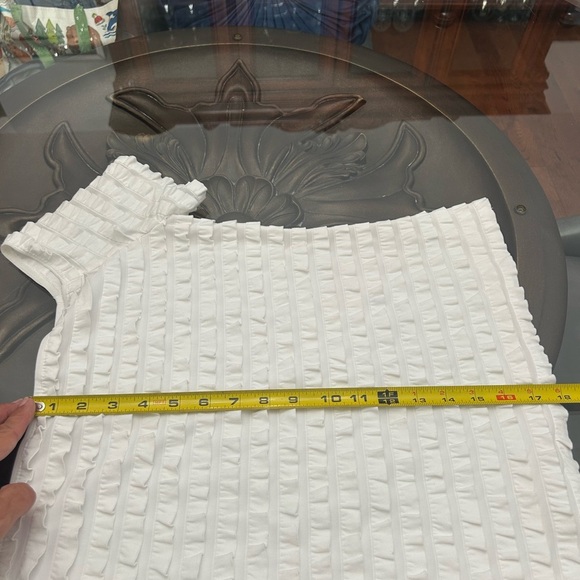 Frank Lyman White Ruffled Tee Size 10 - Picture 7 of 7